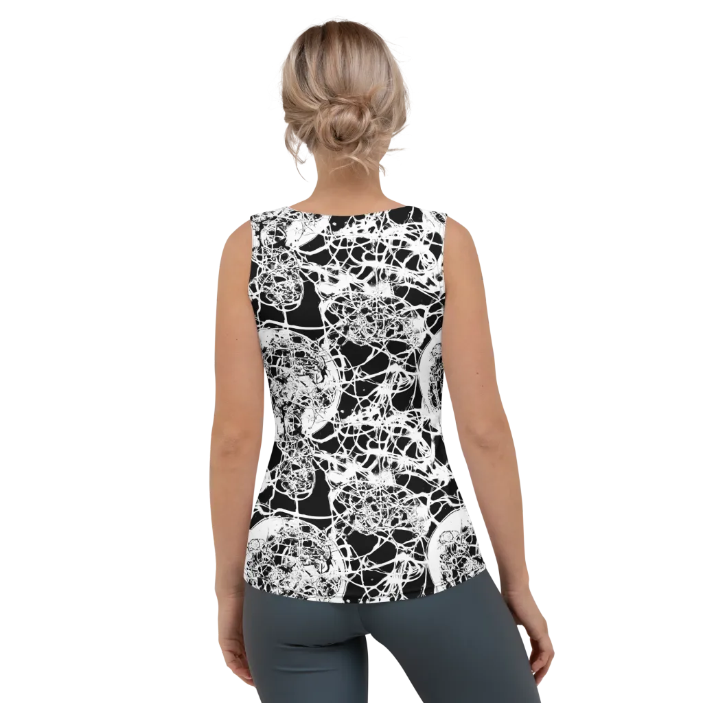 Black Lace Riot on Women's Tank Top — Back
