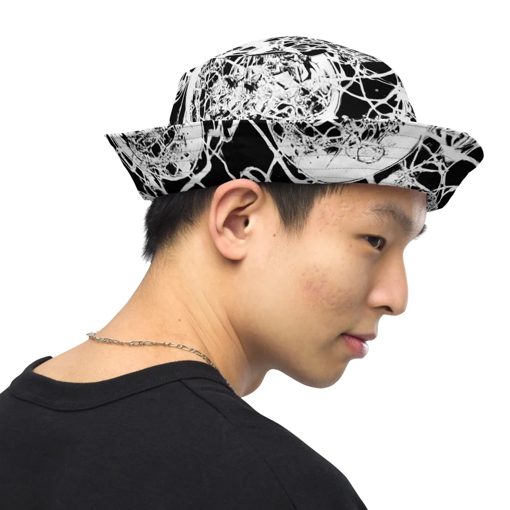 Black Lace Riot on Reversible Bucket Hat — Right Outside