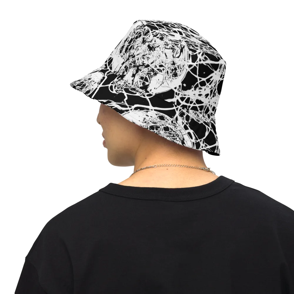 Black Lace Riot on Reversible Bucket Hat — Back Inside