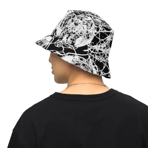 Black Lace Riot on a Reversible Bucket Hat