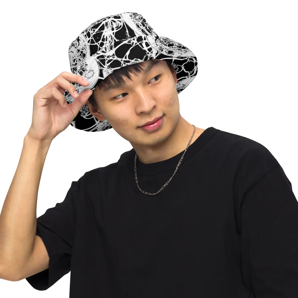 Black Lace Riot on Reversible Bucket Hat — Front Inside