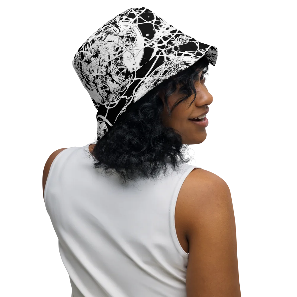 Black Lace Riot on Reversible Bucket Hat — Right Outside