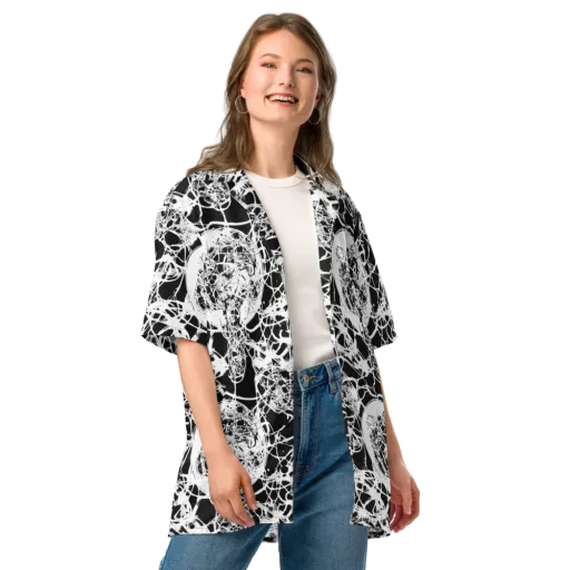 Black Lace Riot on a Button Shirt