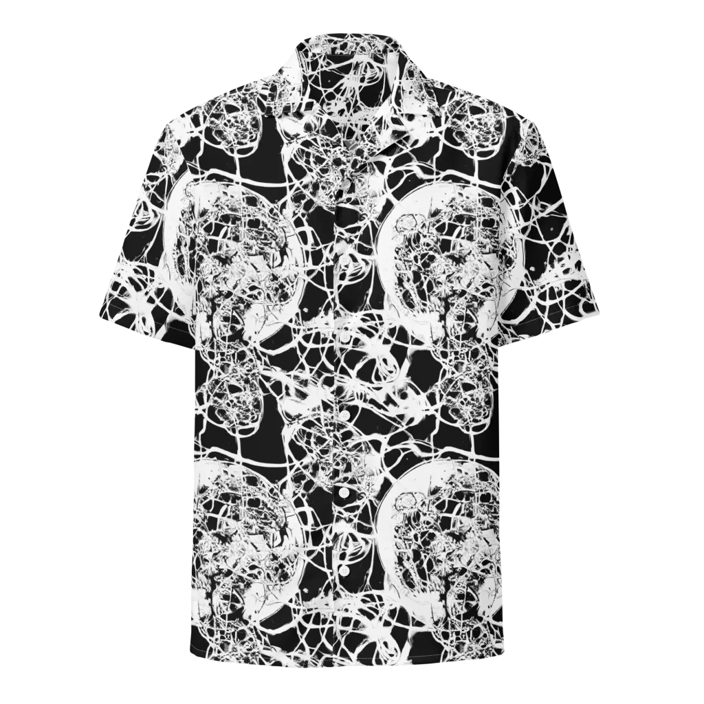 Black Lace Riot on Button Shirt — Front