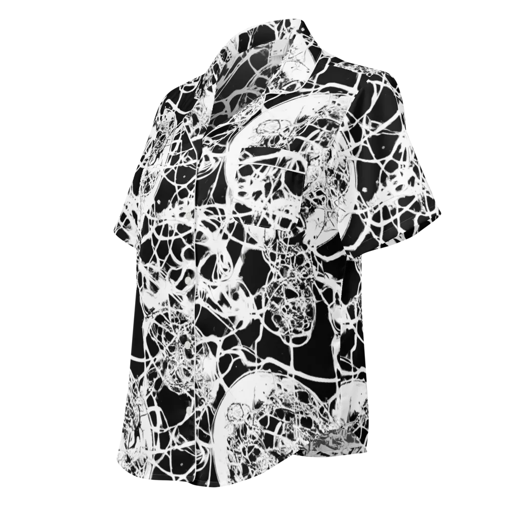 Black Lace Riot on Women's Short Sleeve Pajama Top — Left Front