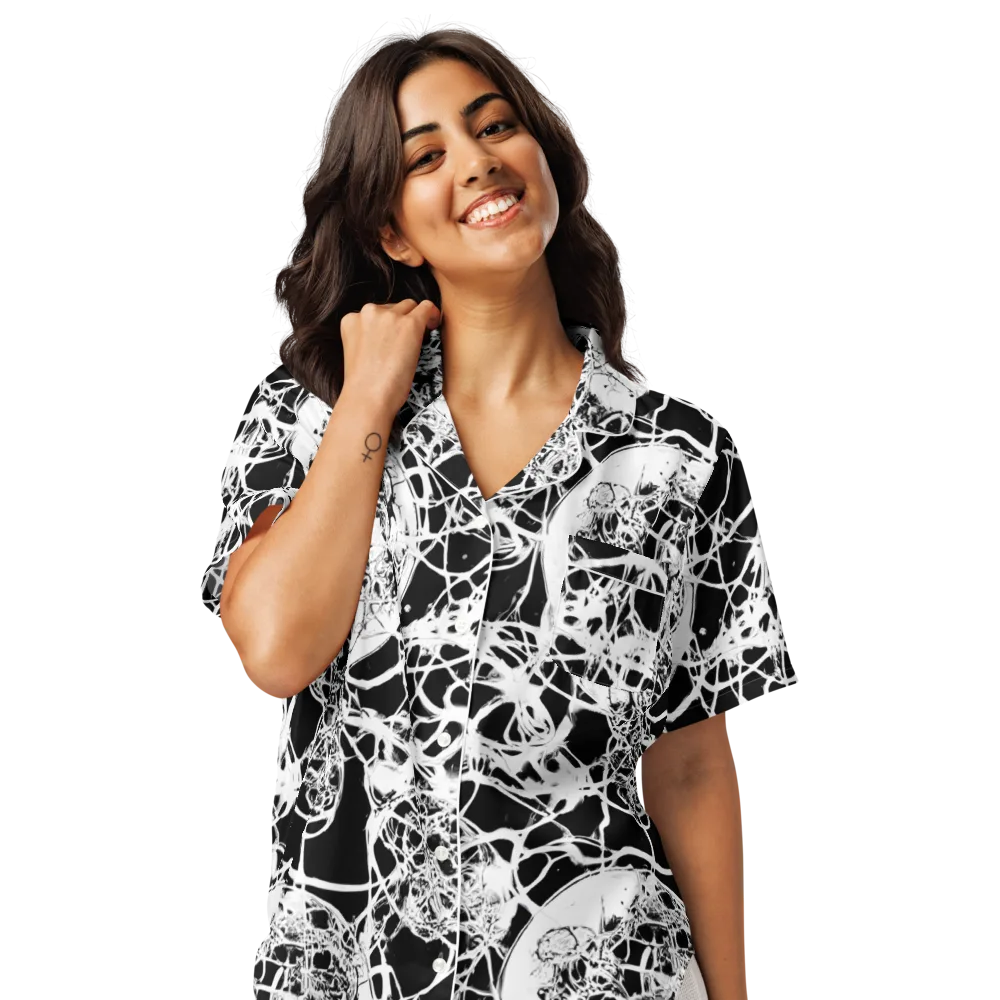 Black Lace Riot on Women's Short Sleeve Pajama Top — Front
