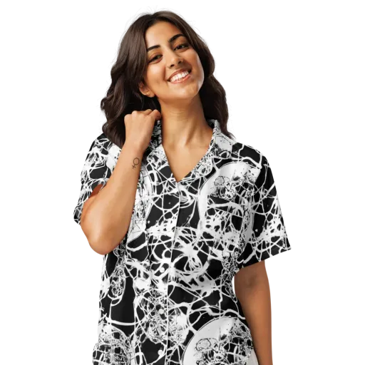 Black Lace Riot on a Women's Short Sleeve Pajama Top