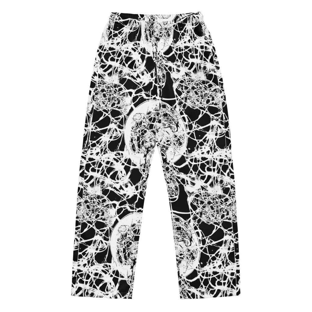 Black Lace Riot on Women's Pajama Pants — Front