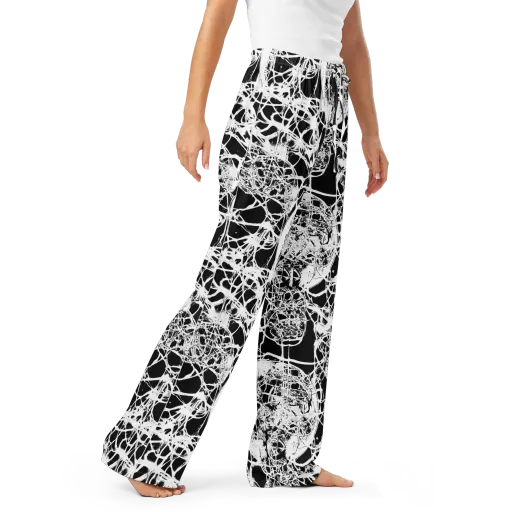 Black Lace Riot on a Women's Pajama Pants