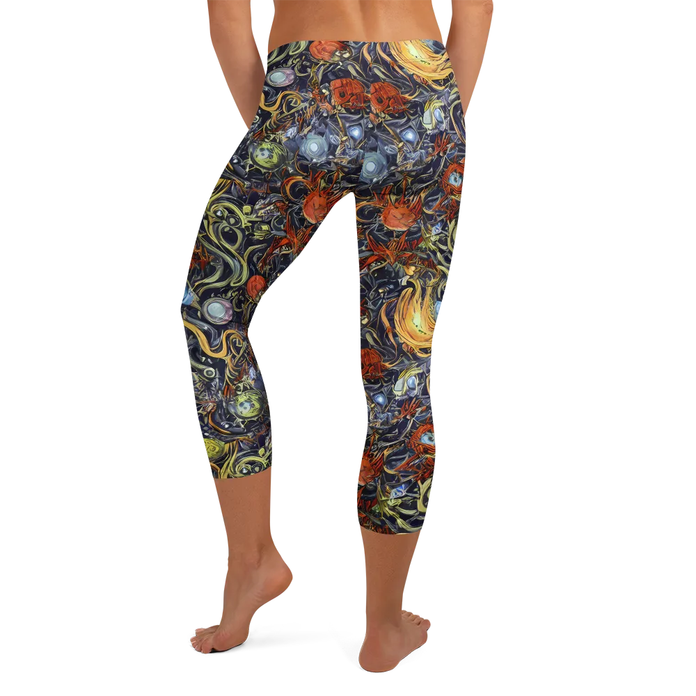 Astral Anarchy on Capri Leggings — Back