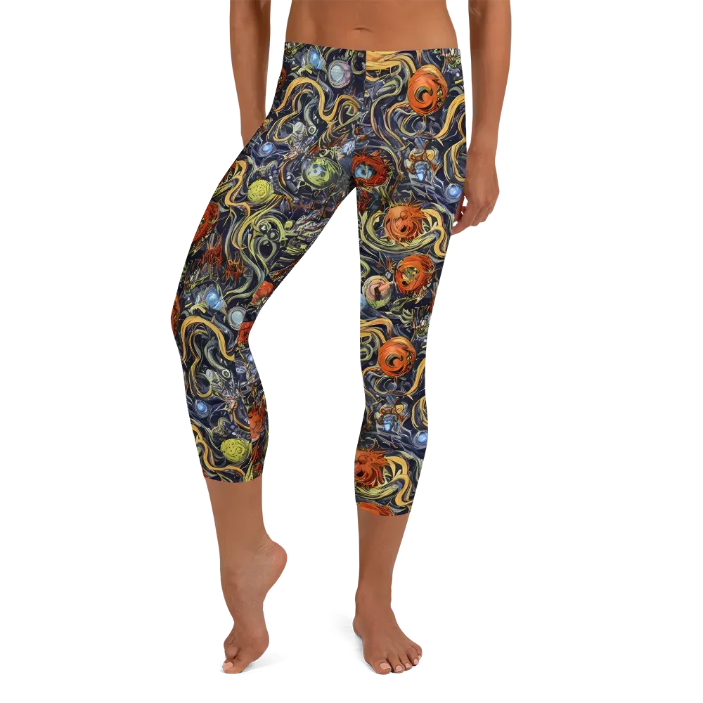 Astral Anarchy on Capri Leggings — Front