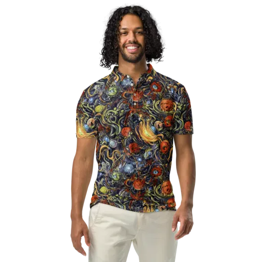 Astral Anarchy on a Men's Slim Fit Polo Shirt