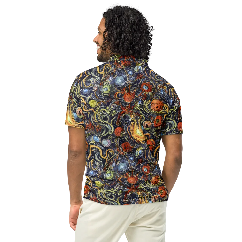 Astral Anarchy on Men's Slim Fit Polo Shirt — Back
