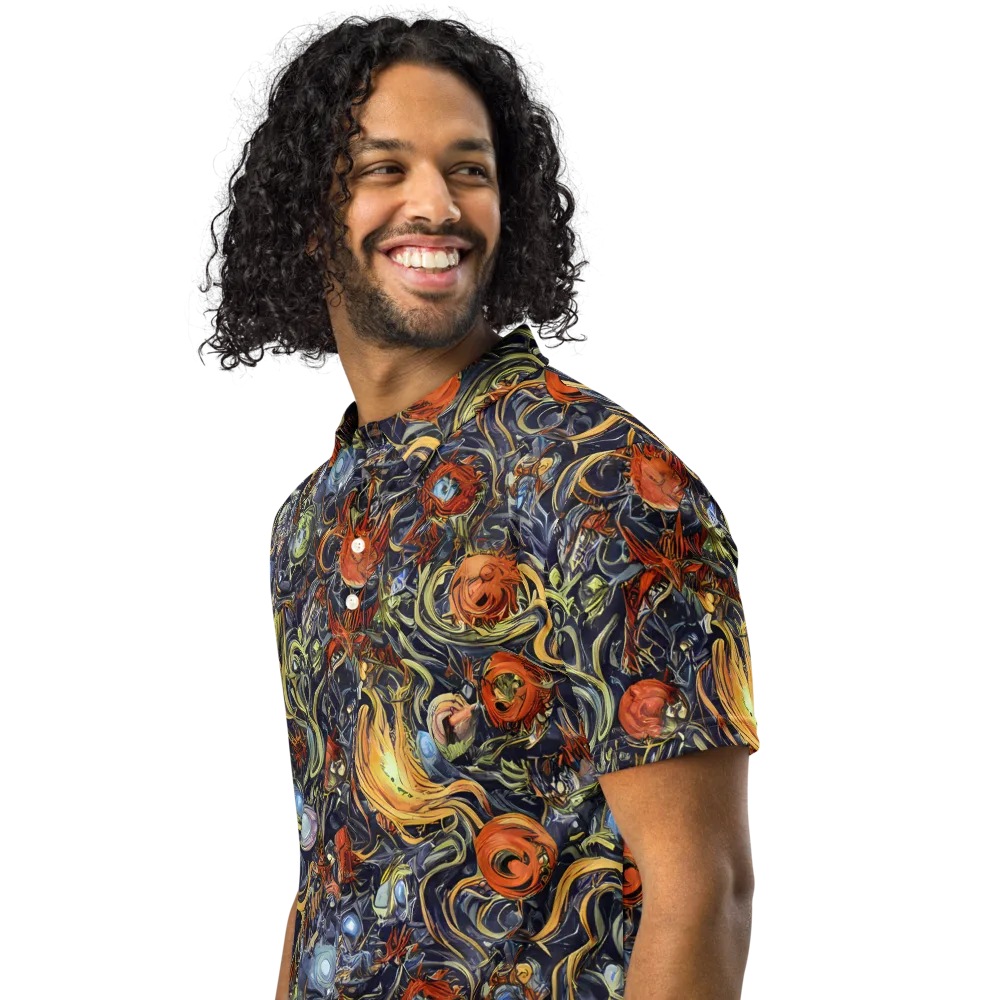 Astral Anarchy on Men's Slim Fit Polo Shirt — Left Front