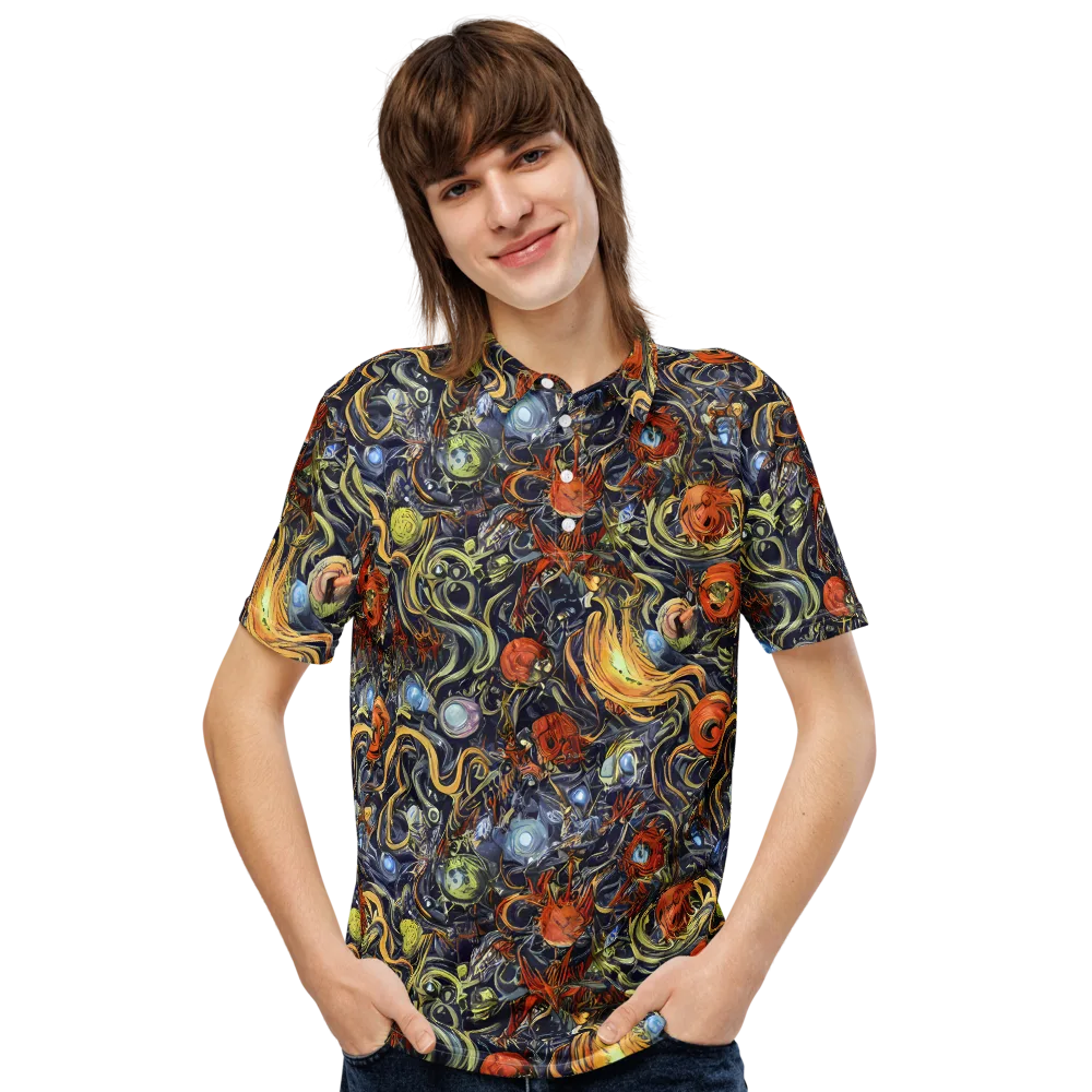 Astral Anarchy on Men's Slim Fit Polo Shirt — Front