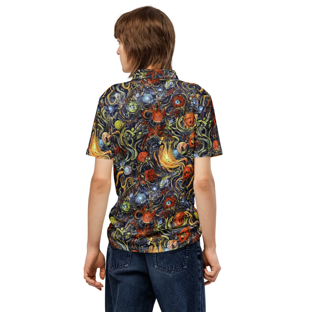 Astral Anarchy on Men's Slim Fit Polo Shirt — Back