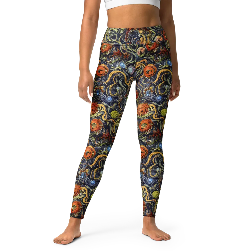 Astral Anarchy on Yoga Leggings — Front