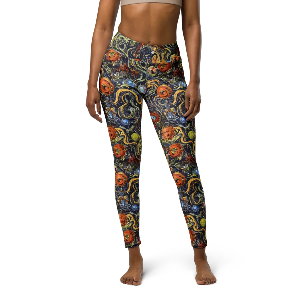 Astral Anarchy on Yoga Leggings — Front