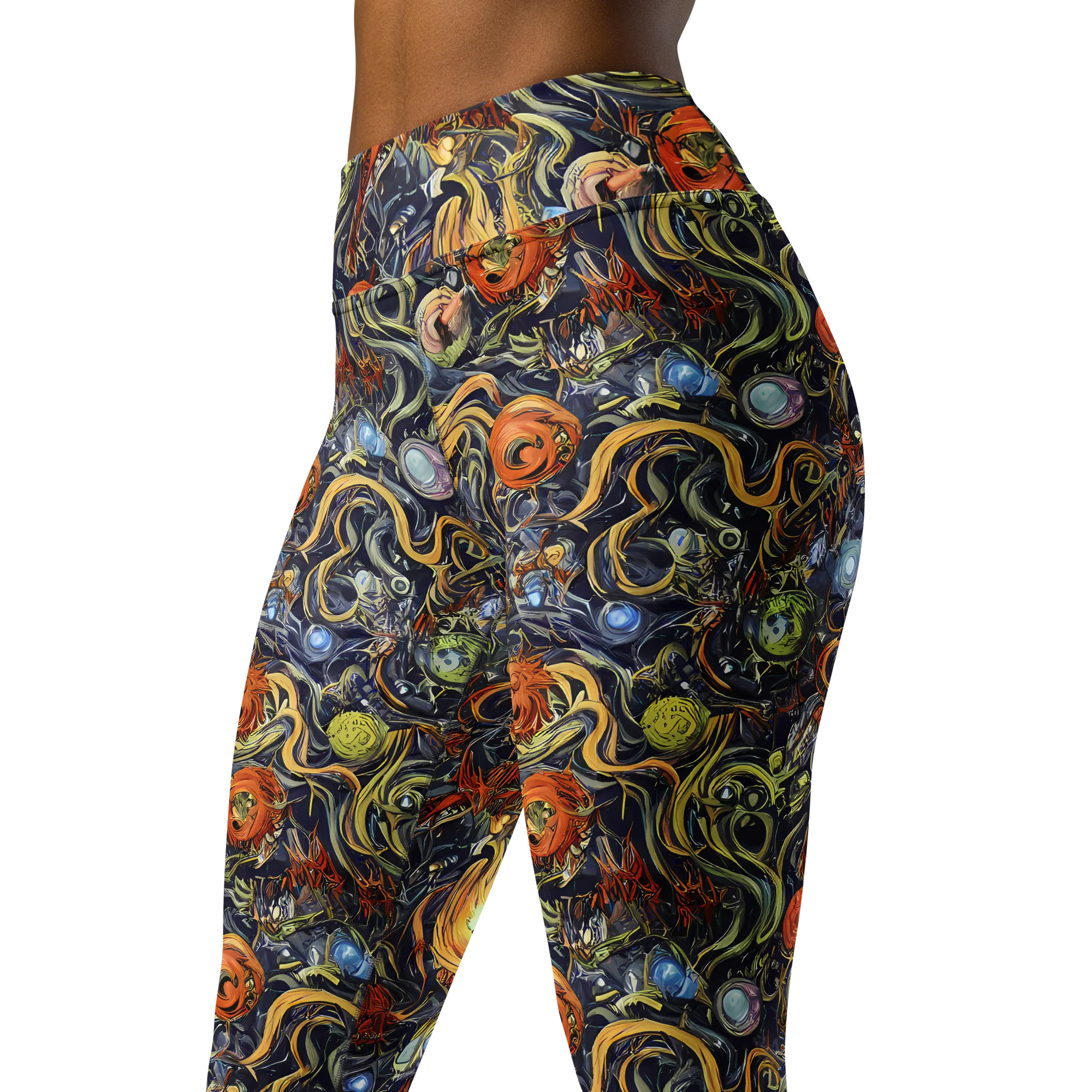 Astral Anarchy on Yoga Leggings — Left Front