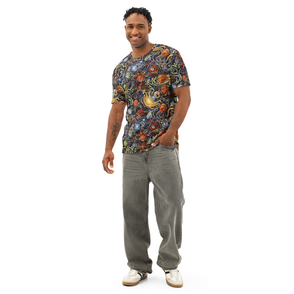 Astral Anarchy on Men's Cotton Crew Neck T-Shirt — Front