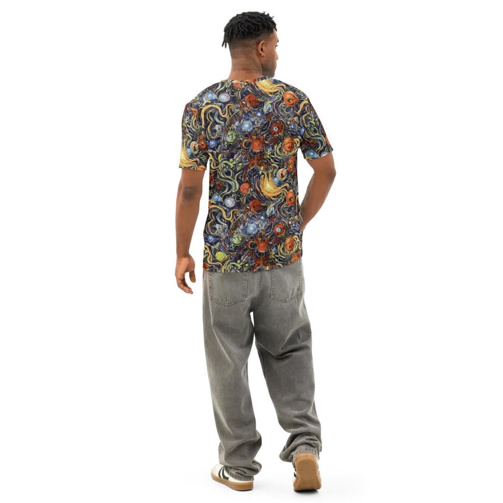 Astral Anarchy on Men's Cotton Crew Neck T-Shirt — Back