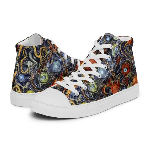 Astral Anarchy on a Men's High Top Canvas Shoes