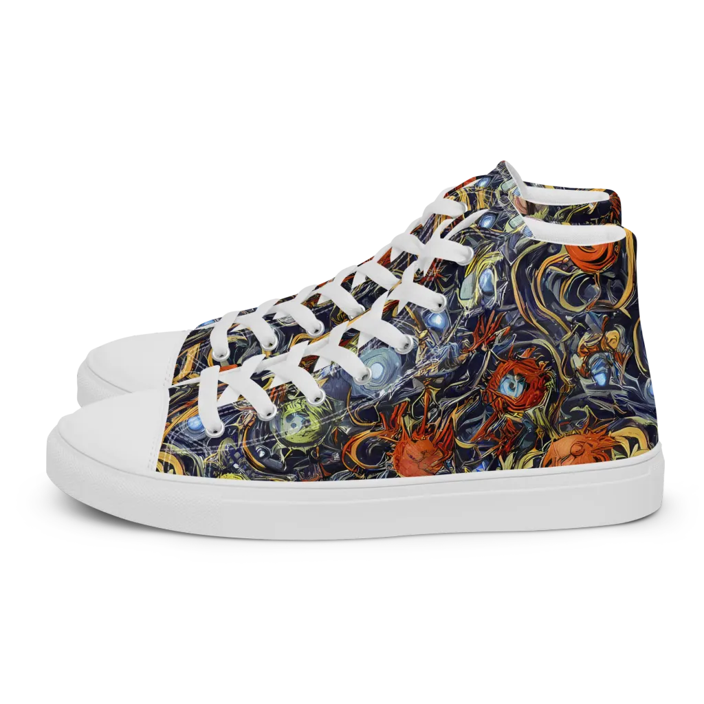 Astral Anarchy on Women's High Top Canvas Shoes — Left