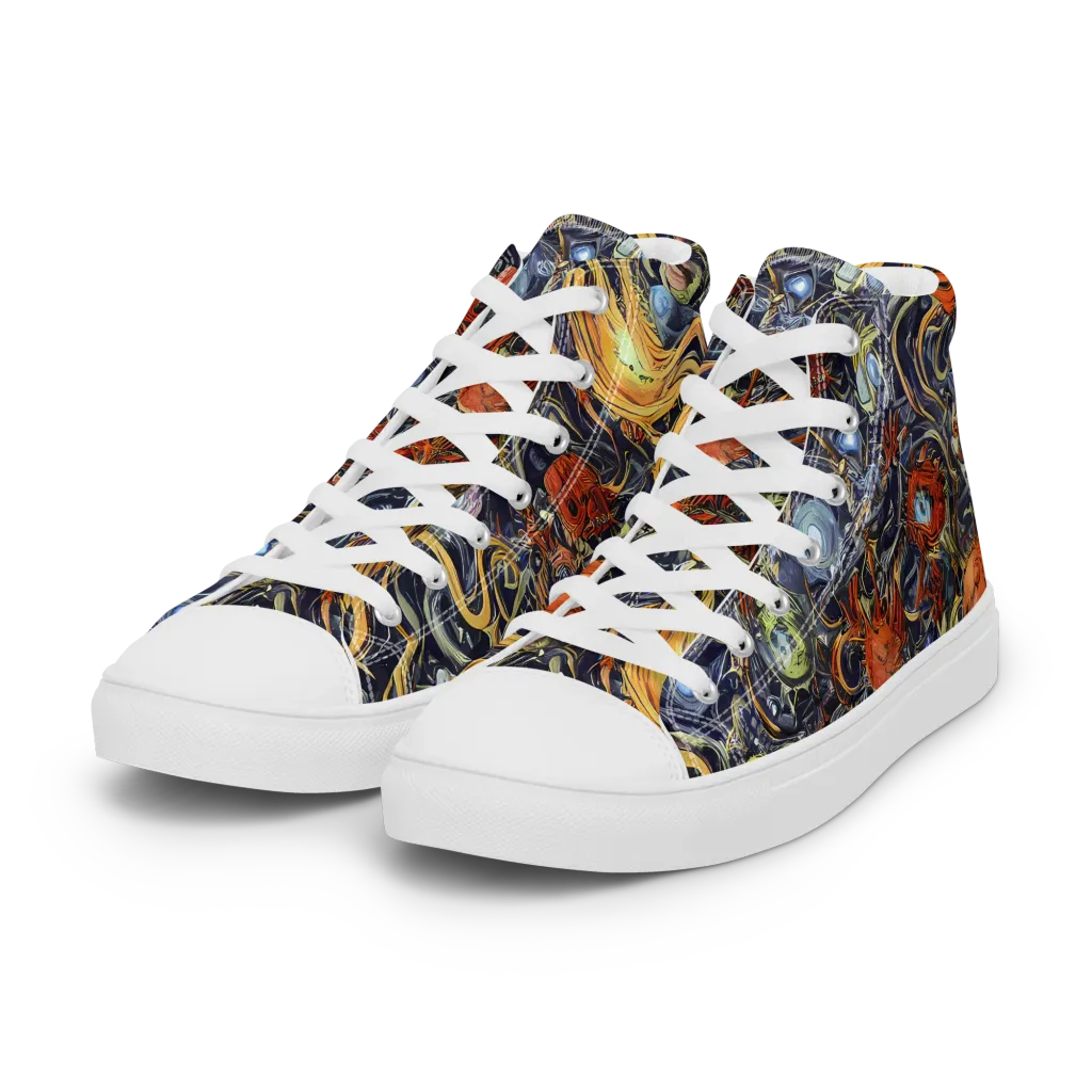 Astral Anarchy on Women's High Top Canvas Shoes — Left Front