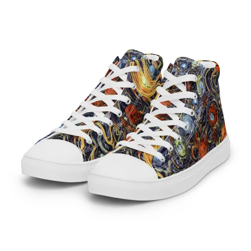 Astral Anarchy on a Women's High Top Canvas Shoes