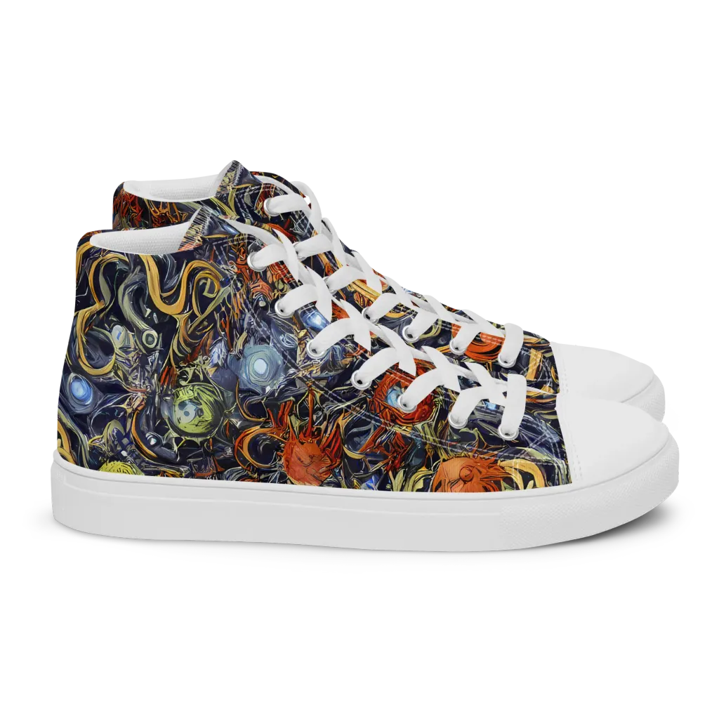 Astral Anarchy on Women's High Top Canvas Shoes — Right