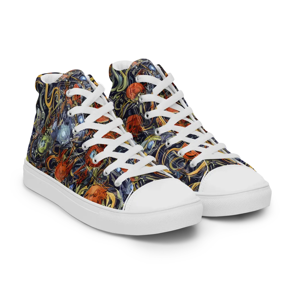 Astral Anarchy on Women's High Top Canvas Shoes — Right Front