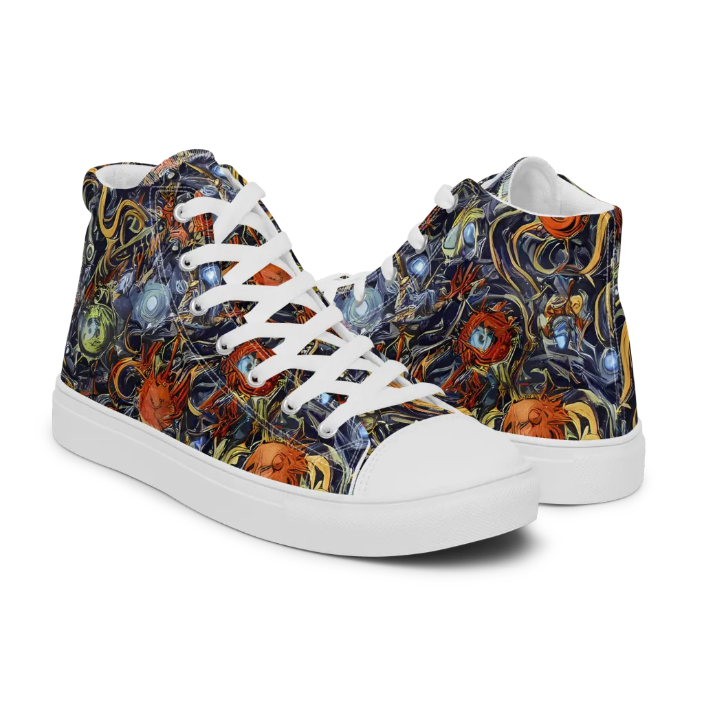 Astral Anarchy on Women's High Top Canvas Shoes — Right