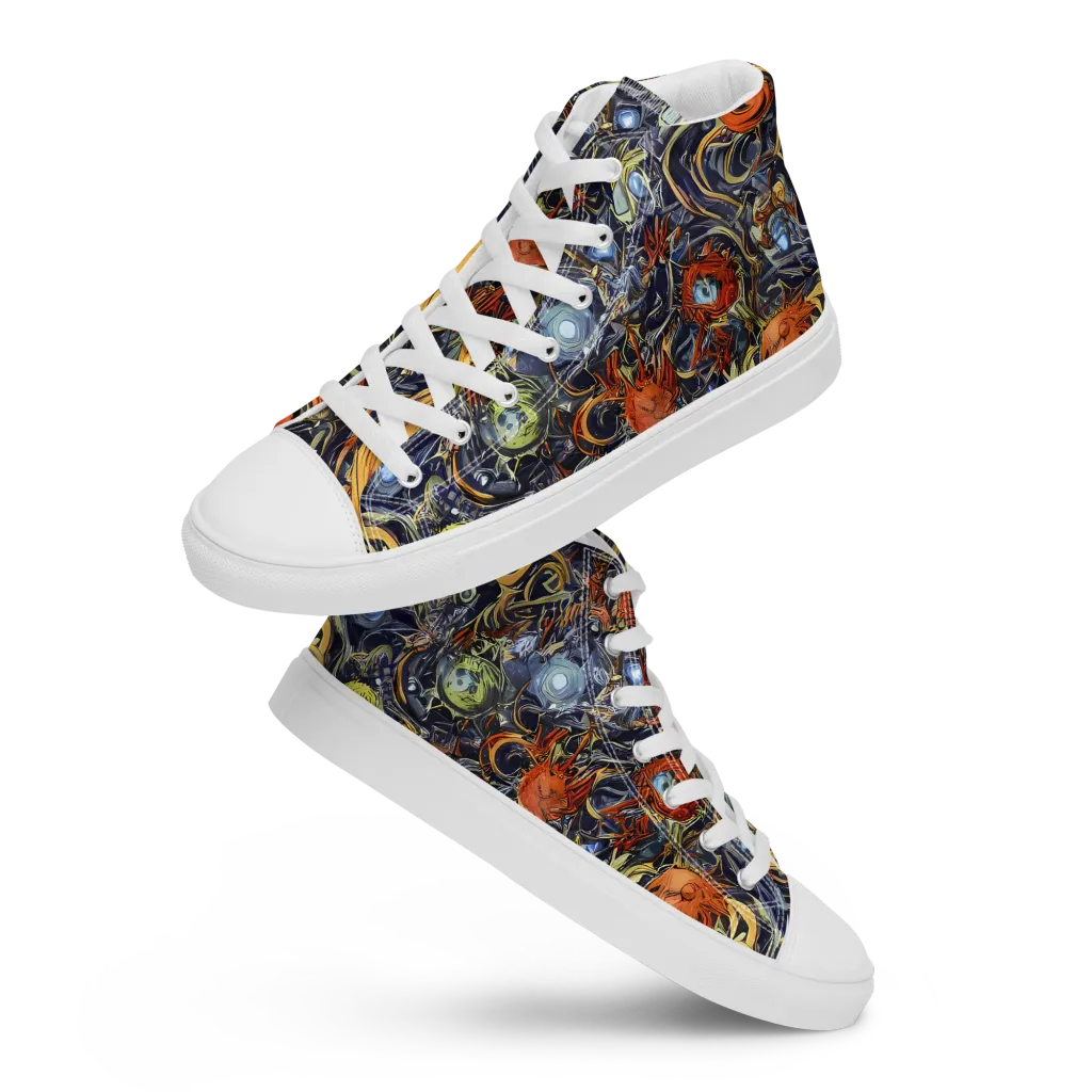 Astral Anarchy on Women's High Top Canvas Shoes — Front