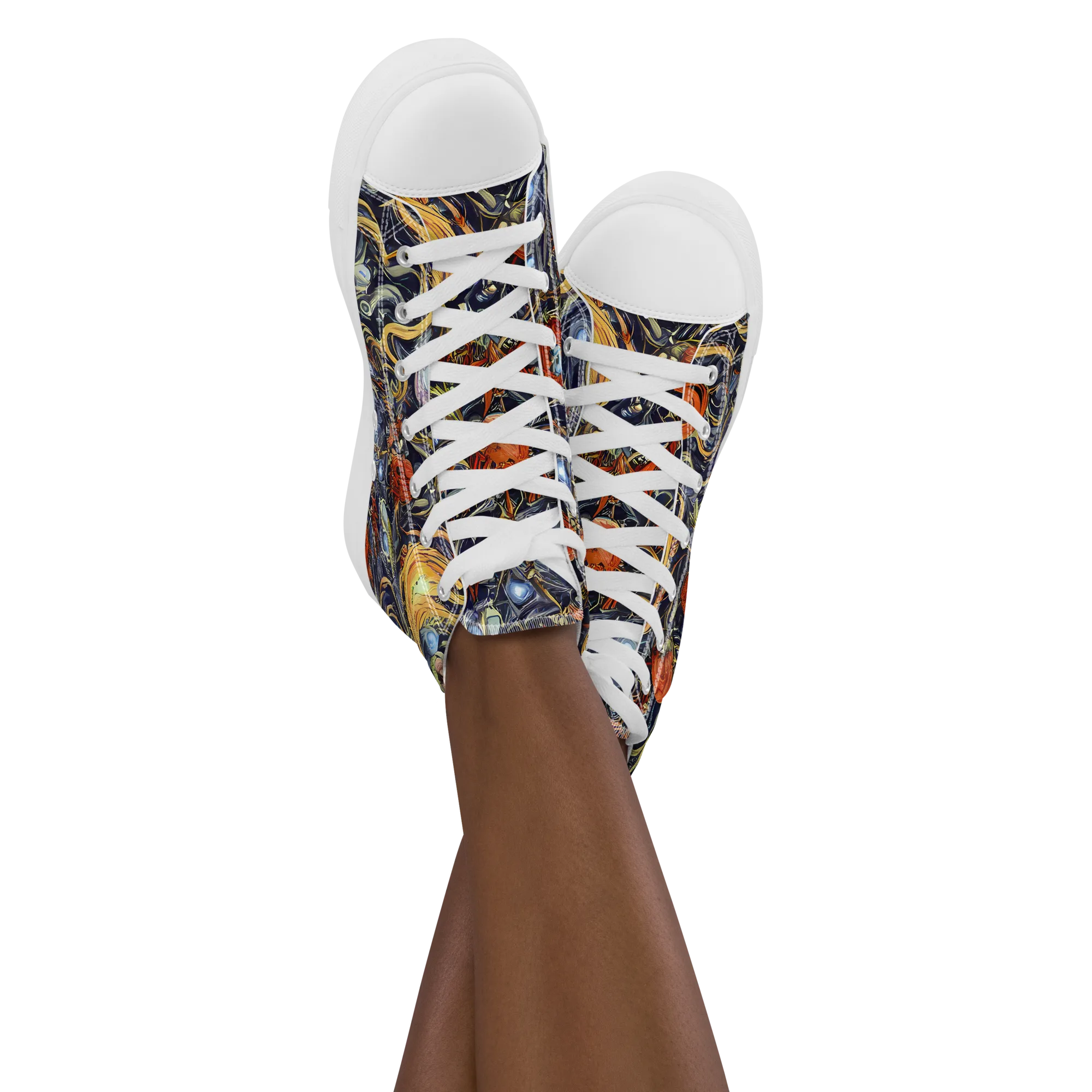 Astral Anarchy on Women's High Top Canvas Shoes — Front