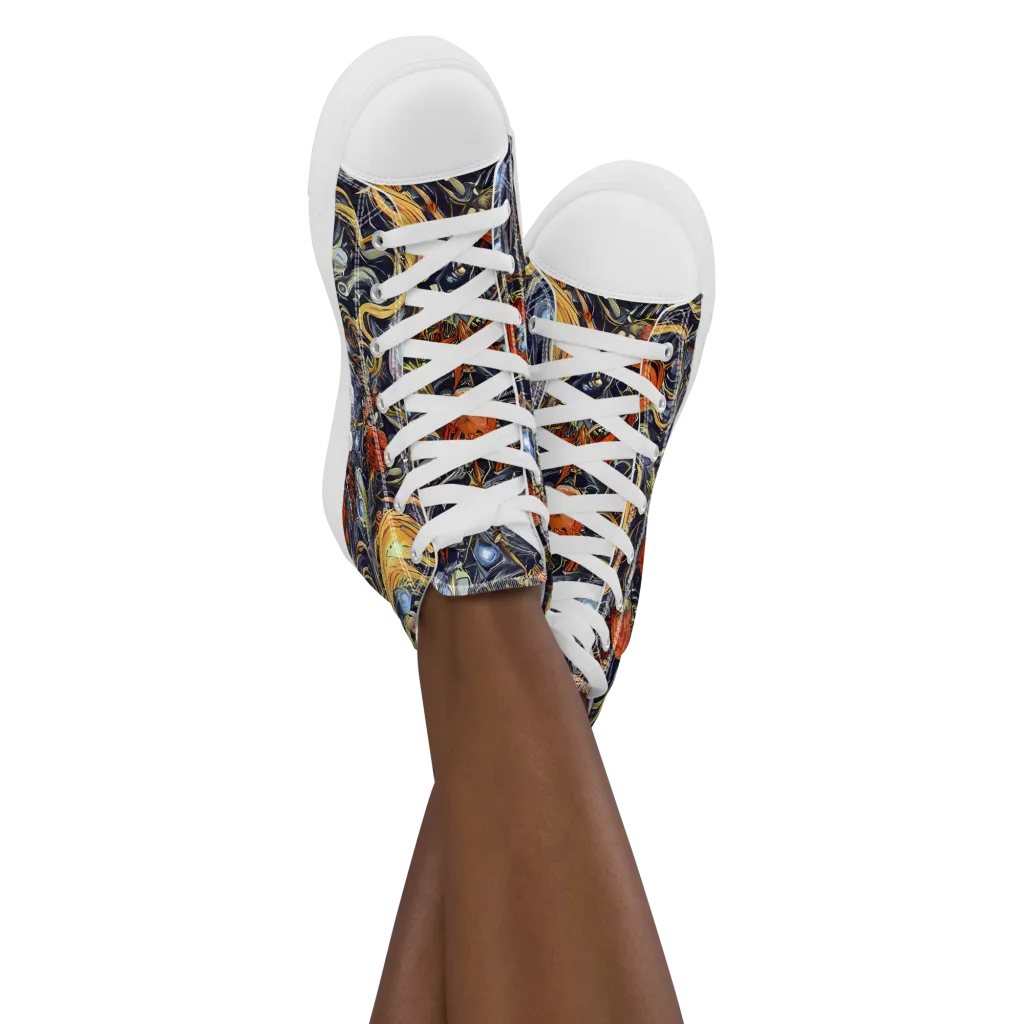 Astral Anarchy on Women's High Top Canvas Shoes — Front