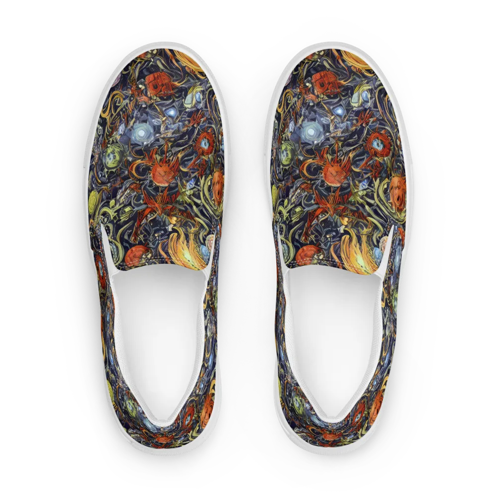 Astral Anarchy on Men's Slip-On Canvas Shoes — Front