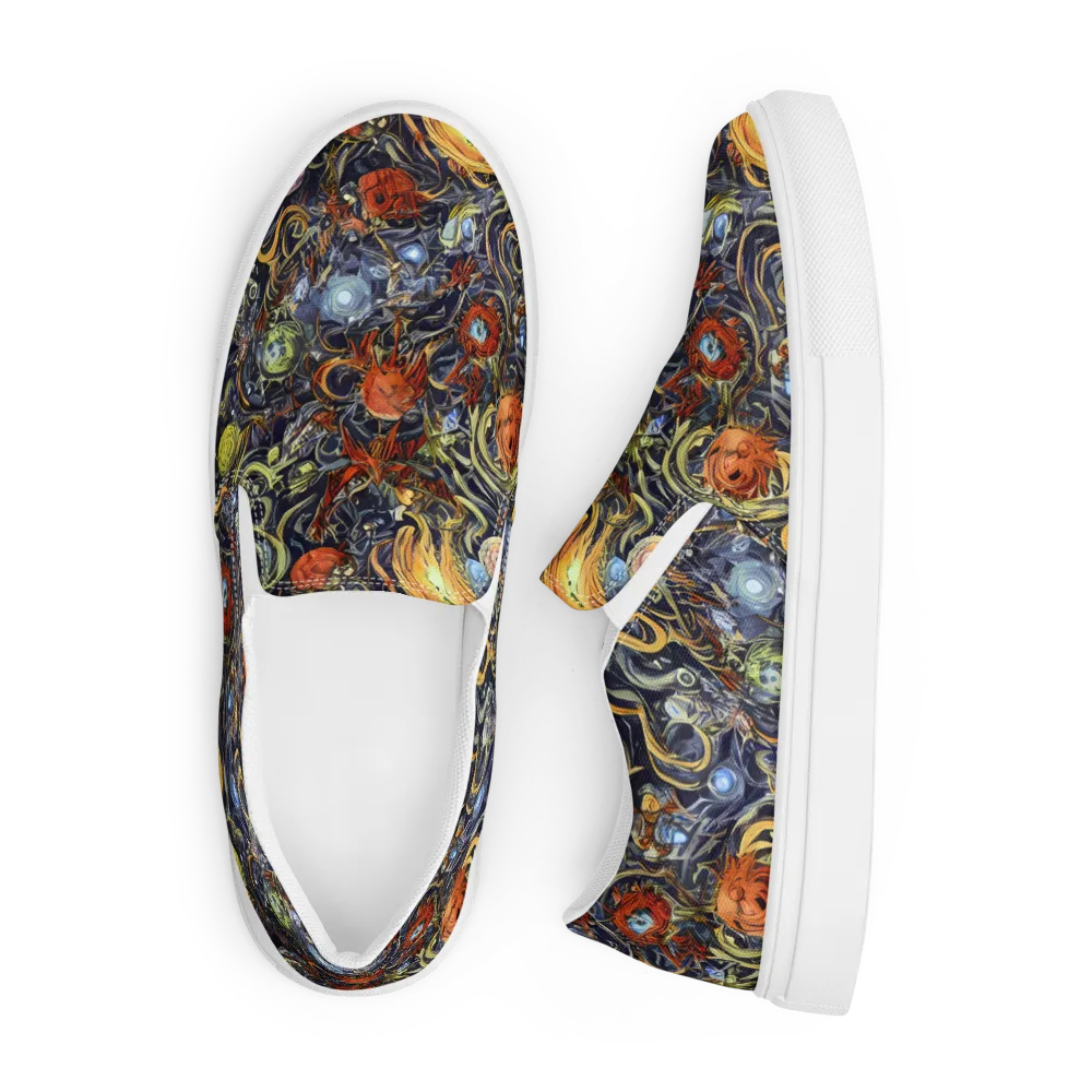 Astral Anarchy on Men's Slip-On Canvas Shoes — Front