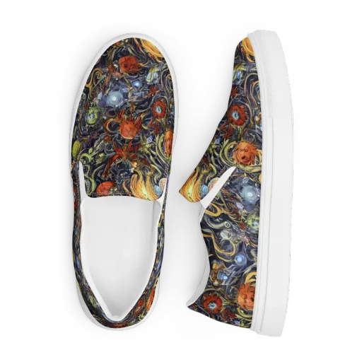 Astral Anarchy on a Men's Slip-On Canvas Shoes