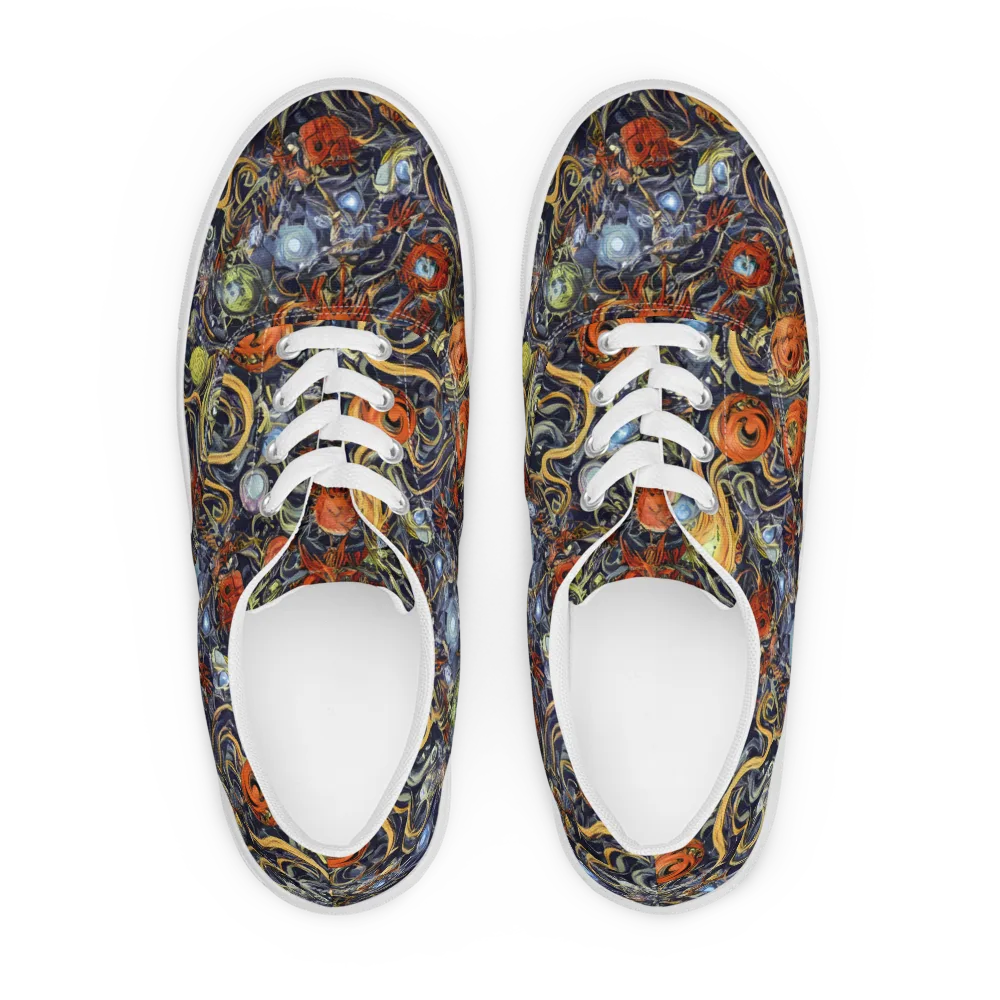 Astral Anarchy on Men's Lace-Up Canvas Shoes — Front