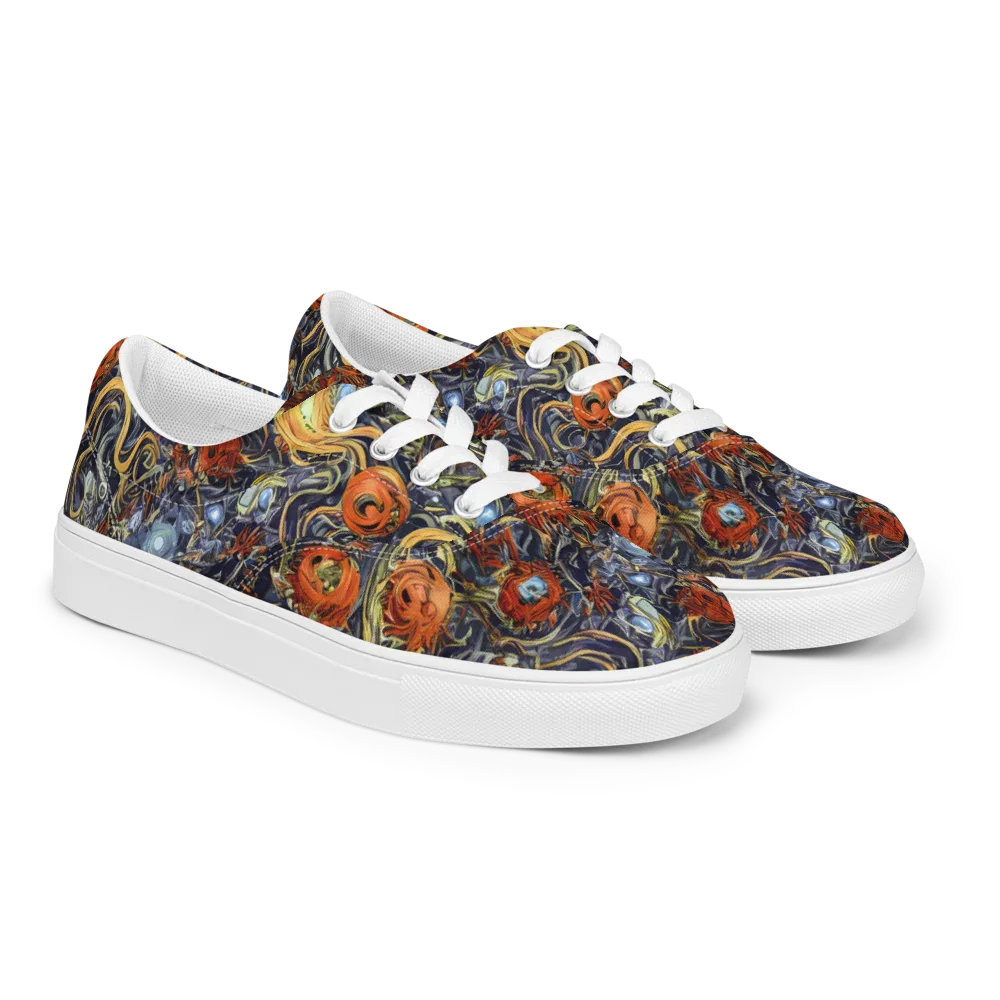 Astral Anarchy on Men's Lace-Up Canvas Shoes — Right Front