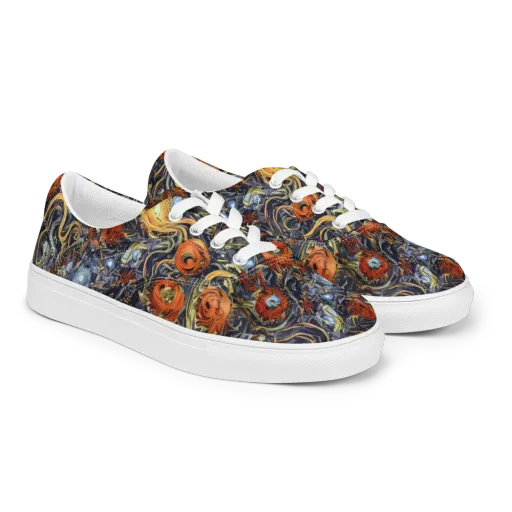 Astral Anarchy on a Men's Lace-Up Canvas Shoes