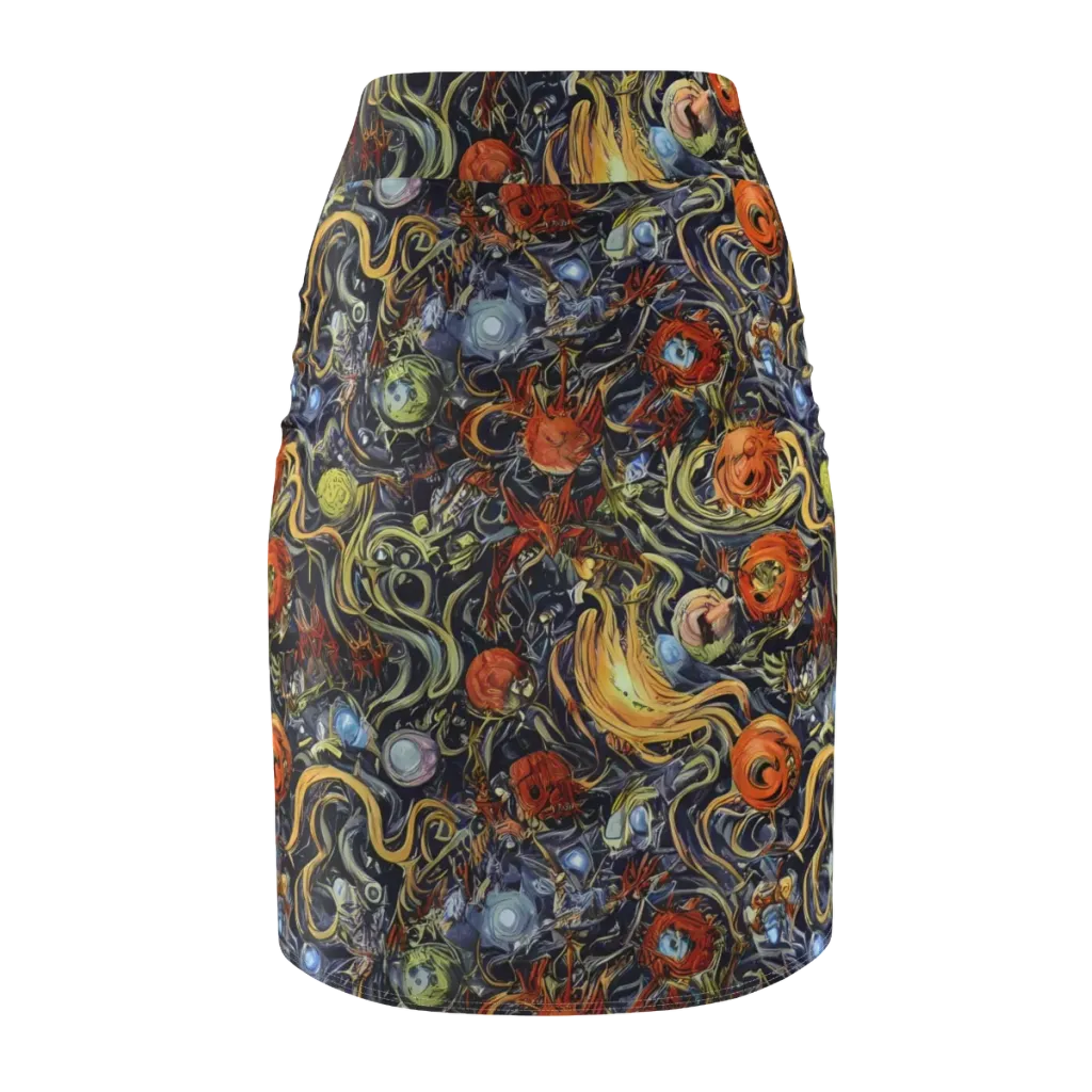 Astral Anarchy on Pencil Skirt — Back