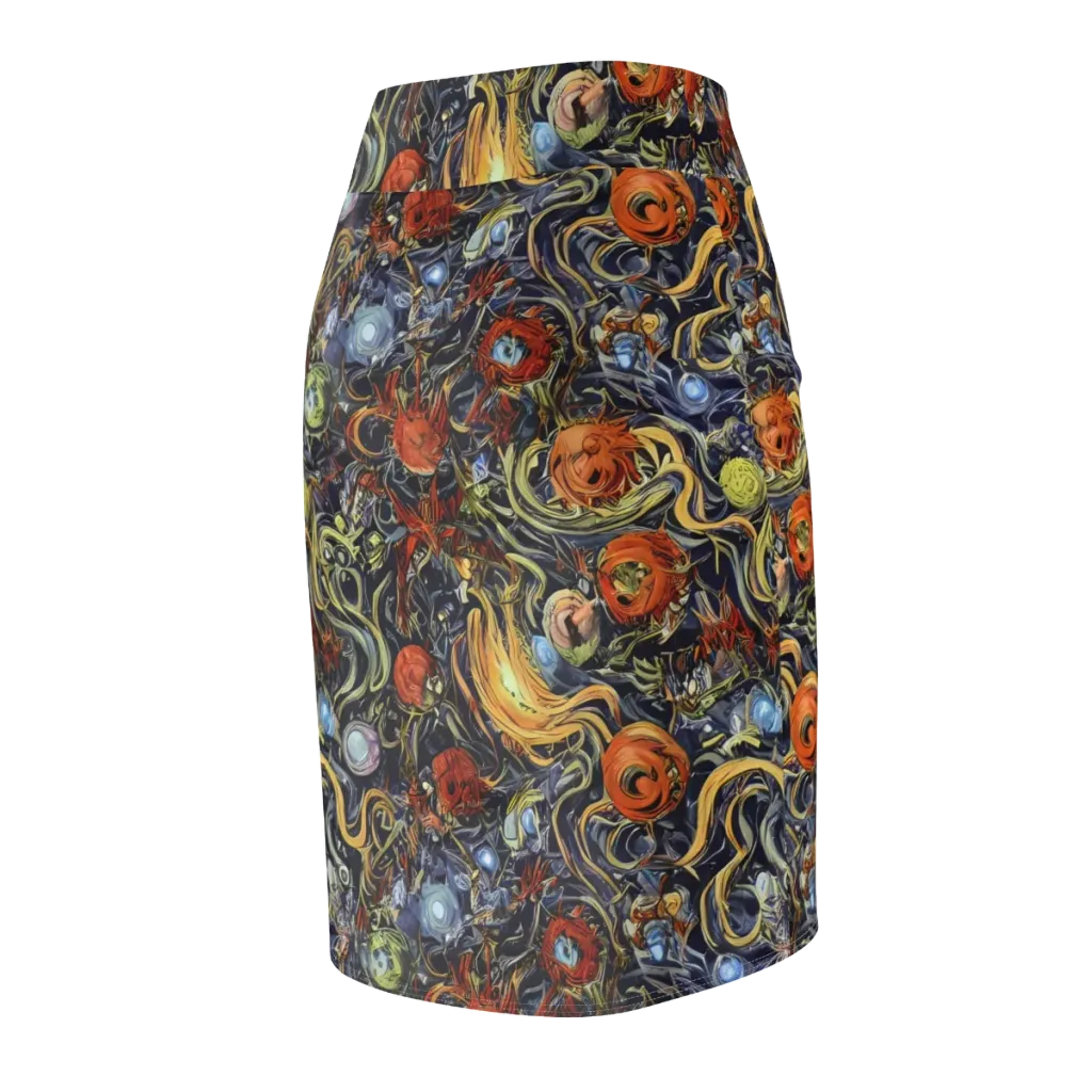 Astral Anarchy on Pencil Skirt — Back Side