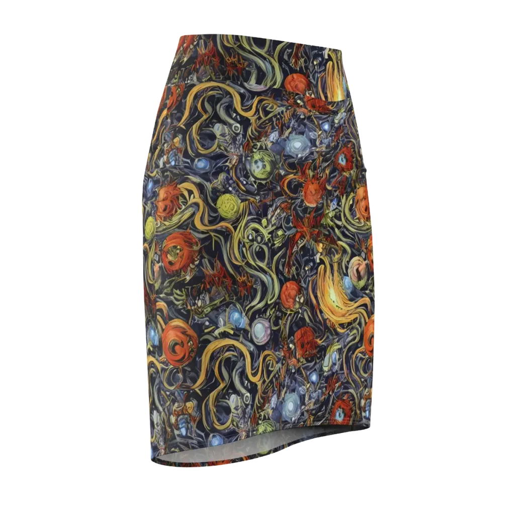 Astral Anarchy on Pencil Skirt — Front Side