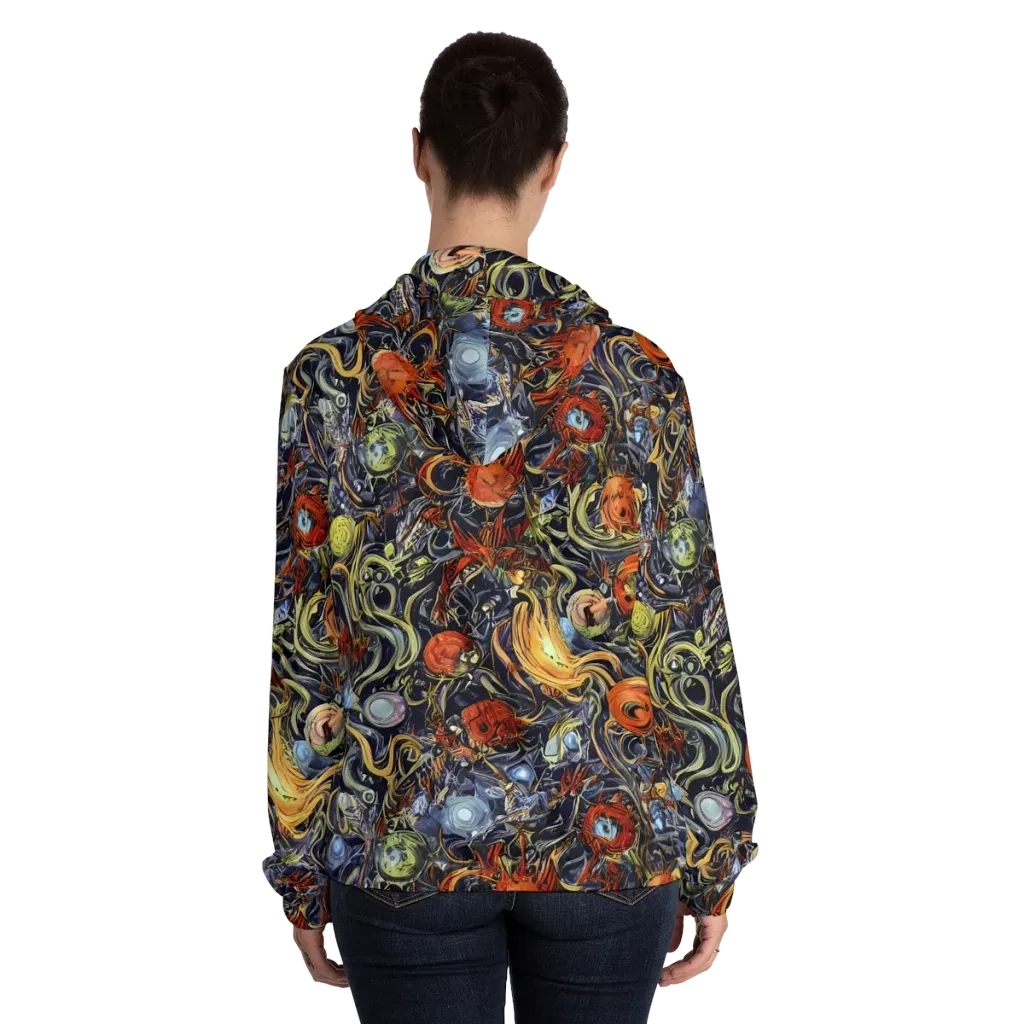 Astral Anarchy on Women's Full-Zip Hoodie — Back On Person