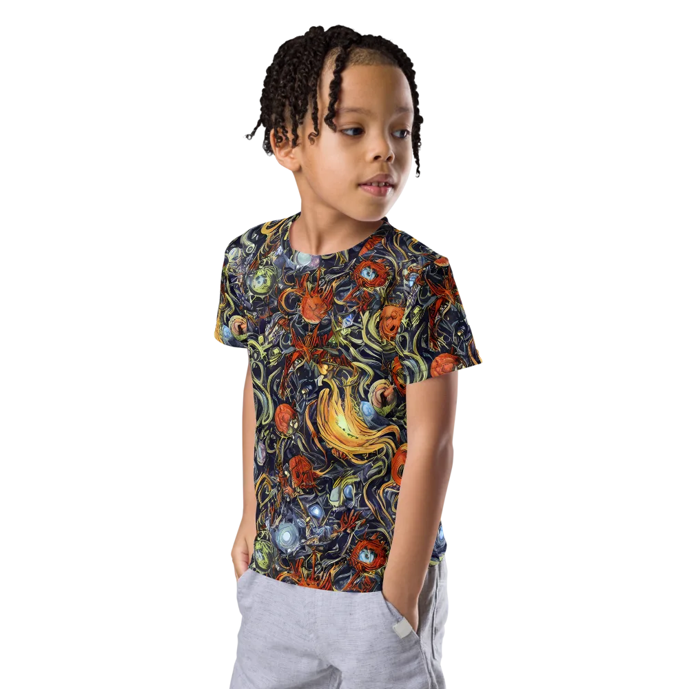 Astral Anarchy on Kids Crew Neck T-Shirt — Left Front