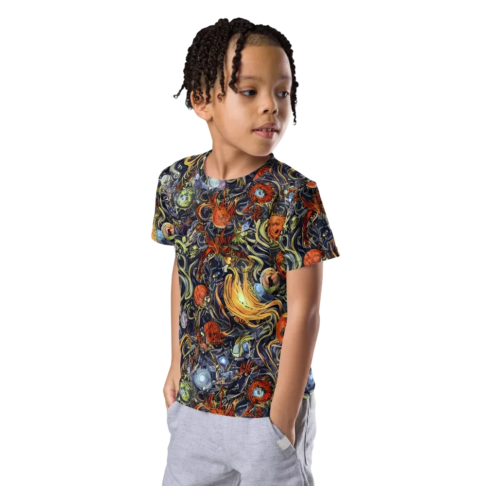 Astral Anarchy on Kids Crew Neck T-Shirt — Left Front