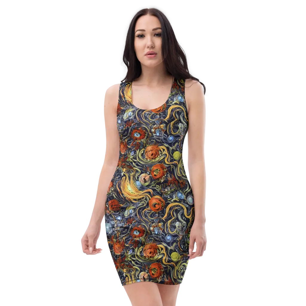 Astral Anarchy on Bodycon Dress — Front