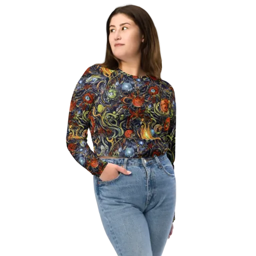 Astral Anarchy on a Long Sleeve Crop Top