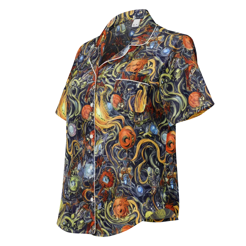 Astral Anarchy on Women's Short Sleeve Pajama Top — Left Front